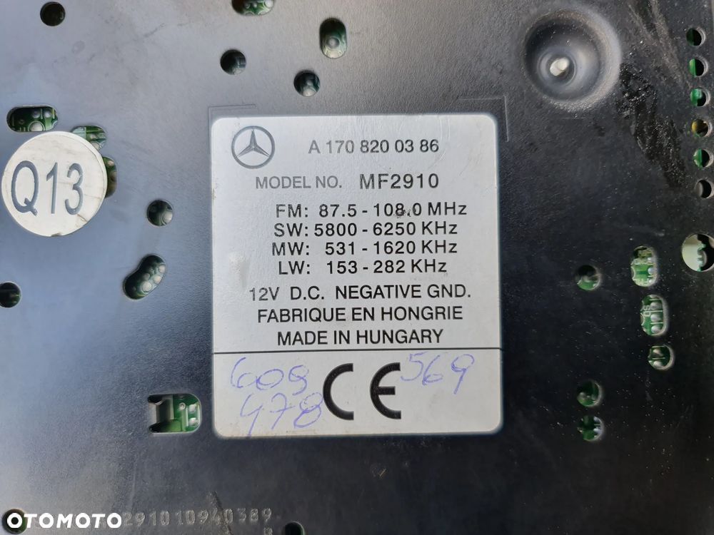 RADIO CD MERCEDES-BENZ KLASA A W168 A1708200386 - 4
