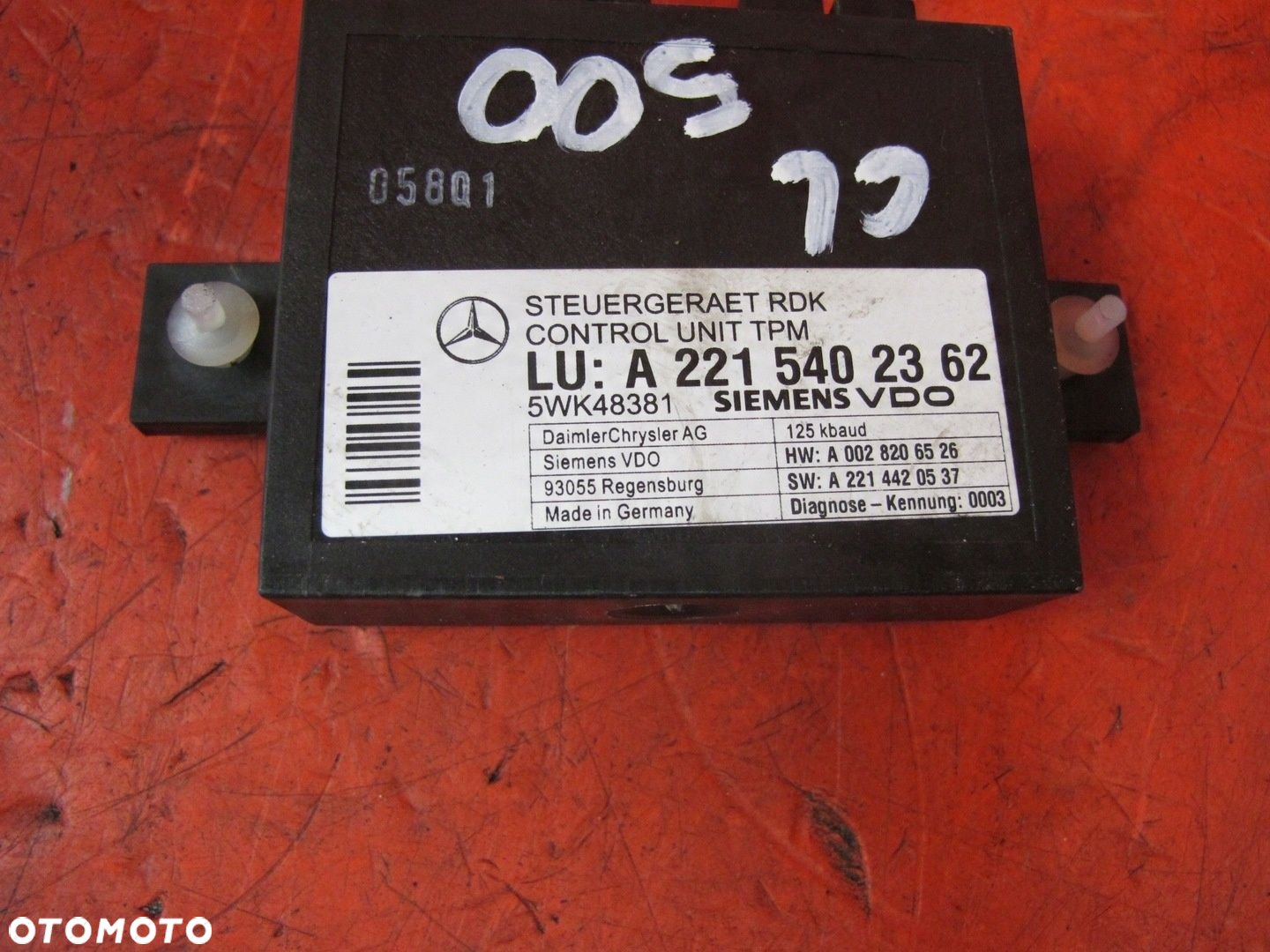 MERCEDES CL W216 W221 CZUJNIK MODUŁ CIŚNIENIA OPON - 3