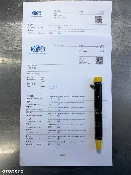 WTRYSKIWACZ TEST USŁUGA REGENERACJI 1.5 DCI EJBR04101D WTRYSK WYDRUK IMA RENAULT MODUS MEGANE II CLIO NISSAN DACIA - 2