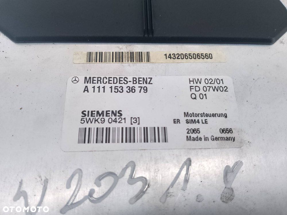 KOMPUTER, STEROWNIK MERCEDES-BENZ KLASA C W203 A1111533679 5WK90421 - 3