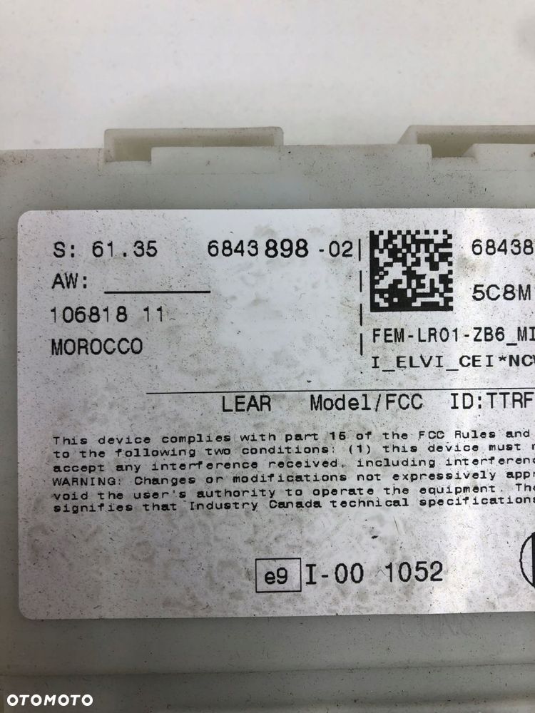 BMW F20 F21 F30 MODUŁ STEROWNIK FEM 6843898 - 2