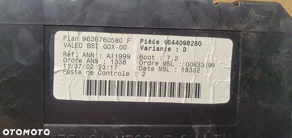 Moduł BSI skrzynka bezpieczników Peugeot 307 9644098280 - 4