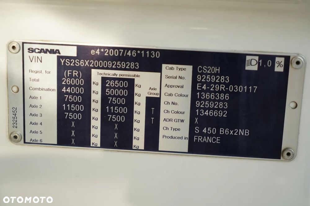 Scania 450 / FIRANKA 8,2 m / 6x2 / OŚ PODNOSZONA / EURO 6 - 38