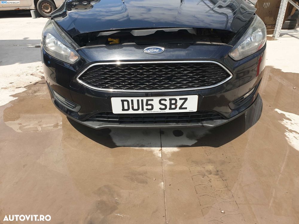 Bara Spoiler Fata Completa cu Grile Sigla si Emblema Ford Focus 3 FL Facelift 2014 - 2018 Culoare FF Panther Black [K6407] - 1