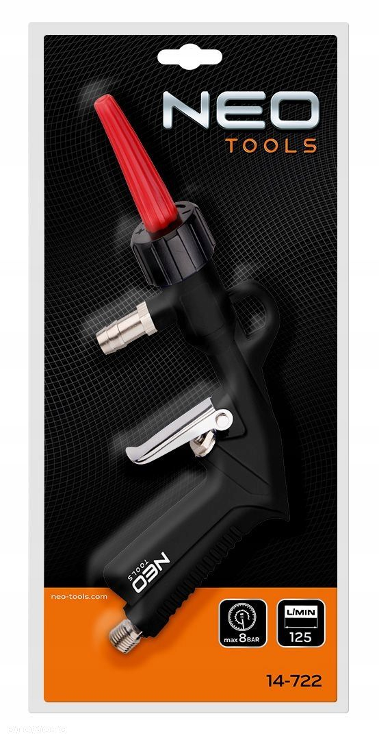 NEO TOOLS PISTOLET DO PIASKOWANIA Z WĘŻEM DŁUGOŚĆ 3M LEKKI ALUMINIUM 14-722 - 3