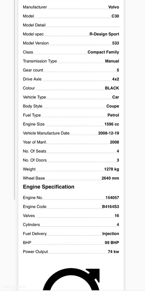 SKRZYNIA BIEGÓW VOLVO C30 LIFT (2010-2012) 1.6 16V 100KM 3M5R-7002-NF - 5