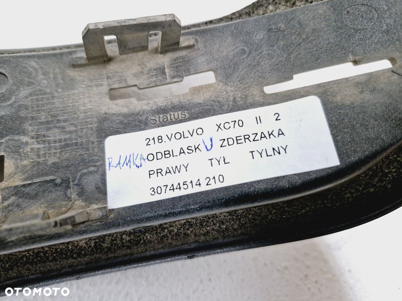 volvo xc70 2 ii ramka odblasku zderzaka prawy tył prawa tylna 30744514 - 5