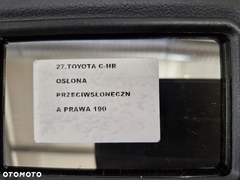 TOYOTA C-HR 1 I OSŁONA PRZECIWSŁONECZNA PRAWA DASZEK SŁONECZNIK PRAWY CZARNY - 3