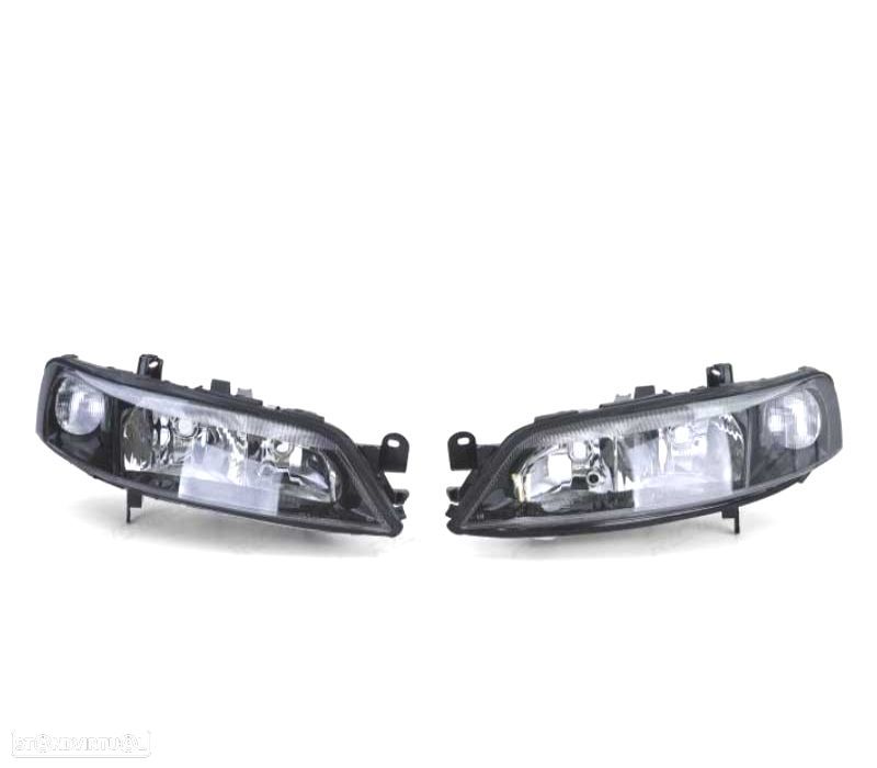 FARÓIS FRONTAIS PARA OPEL VECTRA B 99-02 FUNDO PRETO - 2