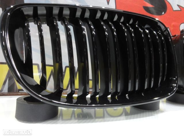 Grelha frontal BMW E81 / E82 / E87 / E88 LCI 07-11 M4 look / dupla lamina em preto piano brilhante - 4