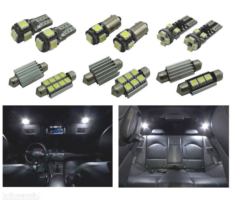 KIT 14 LAMPADAS LED INTERIOR BMW SERIE 3 E46 SEDAN COUPE 323IS 325I 325XI 328I 330I 330XI 325CI 323C - 1