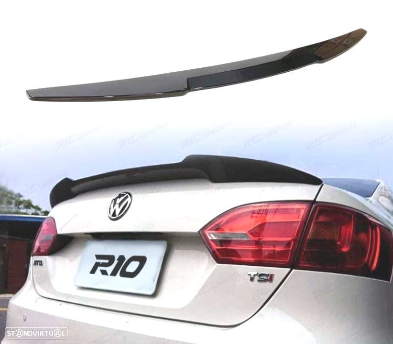 AILERON SPOILER VOLKSWAGEN VW JETTA 6 12-18 LOOK M4 PRETO BRILHANTE - 1