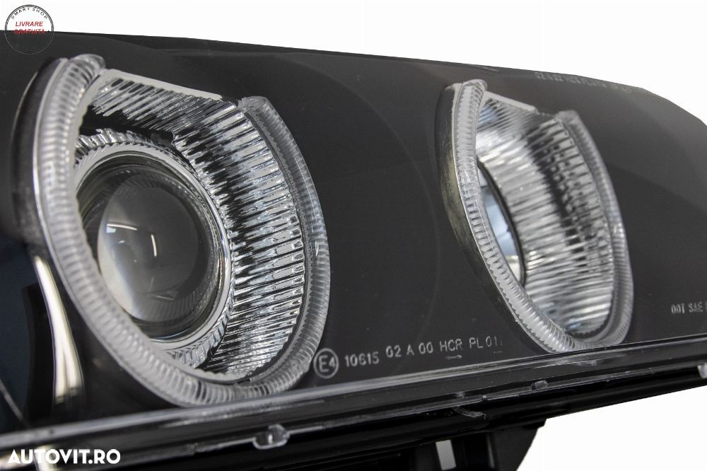 Faruri Angel Eyes BMW Seria 5 E39 Sedan Touring (1996-2003) Editie Negru Gri- livrare gratuita - 7