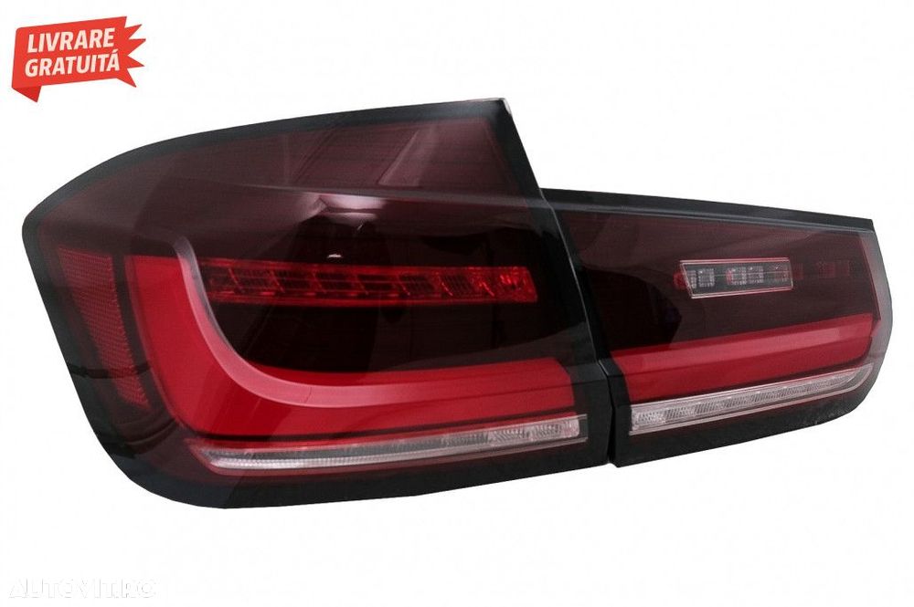 Stopuri LED BAR BMW Seria 3 F30 (2011-2019) Rosu Clar cu Semnal Dinami - 7