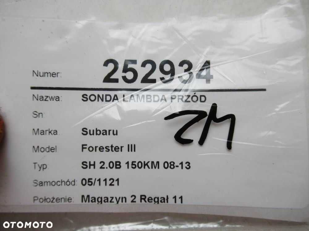 SONDA LAMBDA PRZÓD  SUBARU FORESTER (SH_) 2007 - 2022 2.0 AWD (SH5) 110 kW [150 KM] benzyna 2008 - - 10