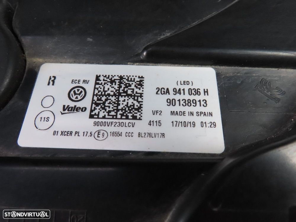 Farol LED Direito Usado / Original VW T-ROC (A11) 2GA941774 - 6
