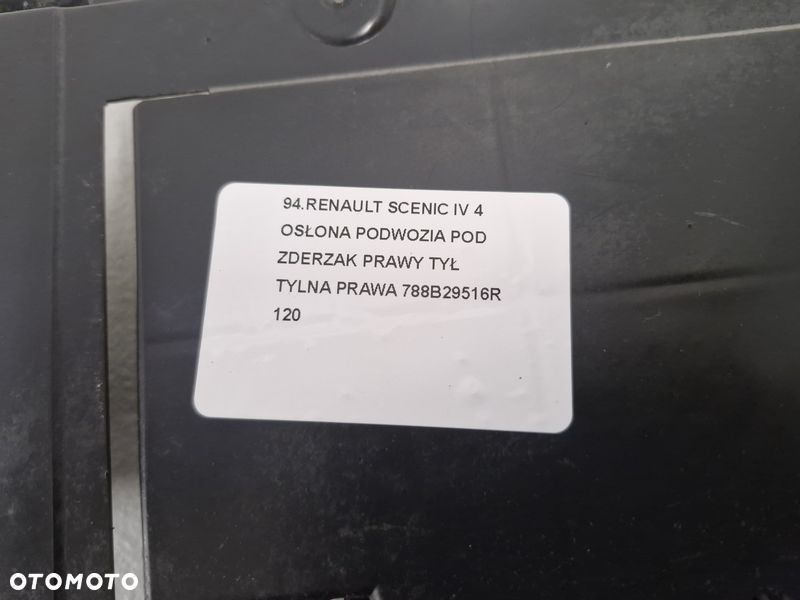 RENAULT SCENIC IV 4 OSŁONA PODWOZIA POD ZDERZAK PRAWY TYŁ TYLNA PRAWA 788B29516R - 3