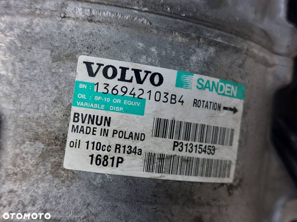 SPRĘŻARKA KOMPRESOR KLIMATYZACJI VOLVO XC60 I 2.0 D3 31315453 - 4