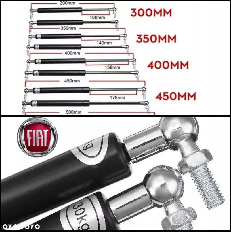 FIAT SIŁOWNIKI MASKI PRZÓD, KLAPY TYŁ HB SEDAN KOMBI + TIR - 1