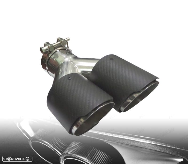 PONTEIRA DE ESCAPE CARBONO DUPLA ESQUERDA - 1