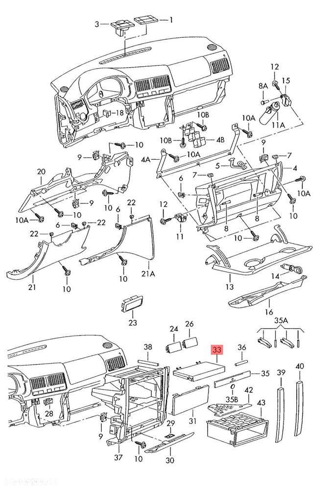 UCHWYT NA KUBKI VW GOLF IV 1J0858601 - 2
