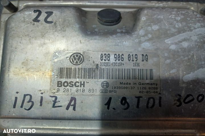 Calculator motor ECU 038906019DQ 0281010891 - 1.9 TDI  038906019DQ 02 - 3
