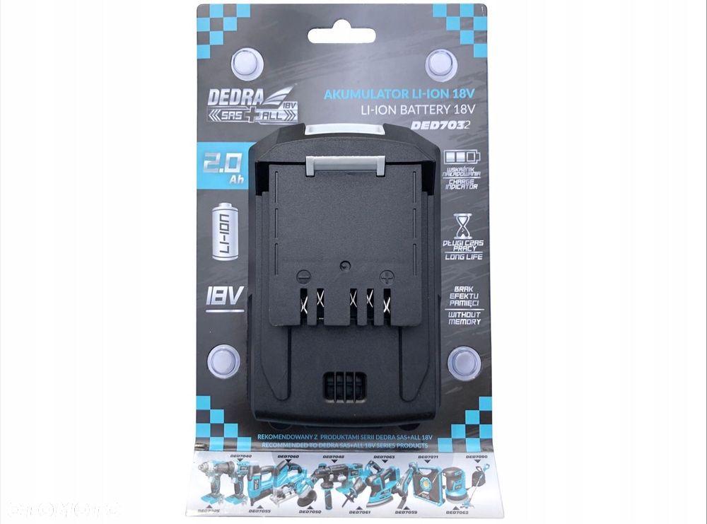 Akumulator Li-Ion Dedra DED7032 18 V 2 Ah - 3
