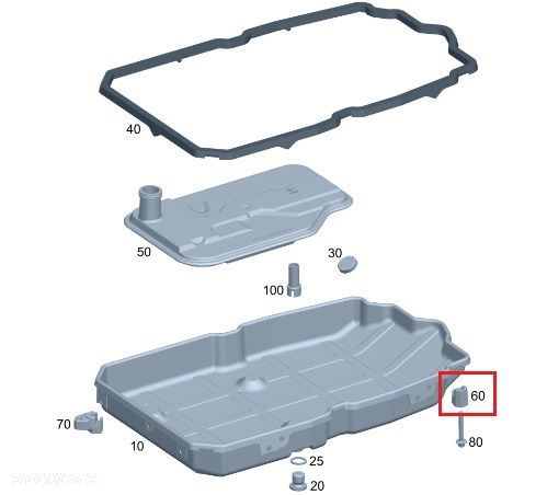 MERCEDES Skrzynia biegow 722 724 Wspornik mocowania miski olejowej OE - 2