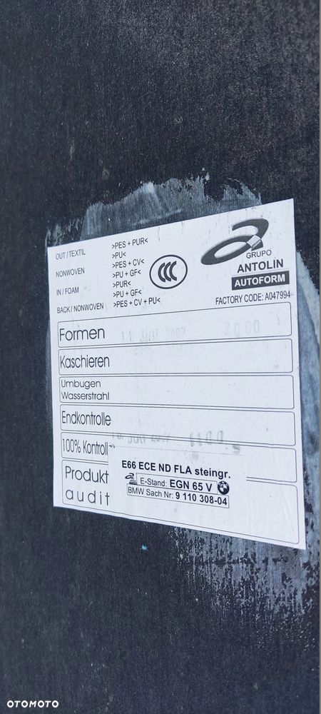BMW E66 PODSUFITKA 9110308 7020041 - 2