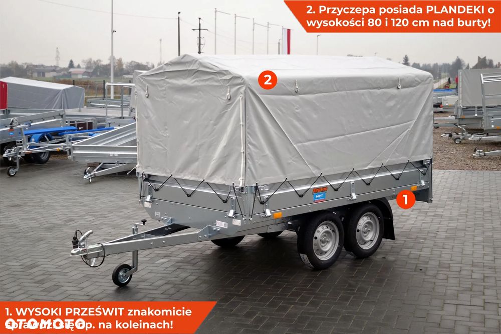 Neptun Przyczepa Neptun Nordica N7-263 2 BaseLine [GN287] Koła pod spodem pod skrzynią NOWA Bardzo SOLIDNA 263 x 145 cm 263x145 - 12