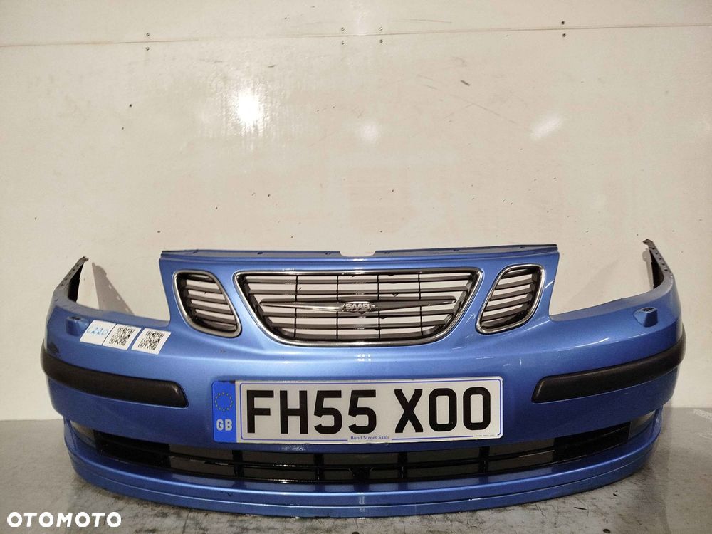 ^ ZDERZAK PRZÓD PRZEDNI SAAB 9-3 93 CABRIO ELECTRIC BLUE NIEBIESKI BŁĘKITNY SPRYSKIWACZE LAMP XENON HALOGENY - 1