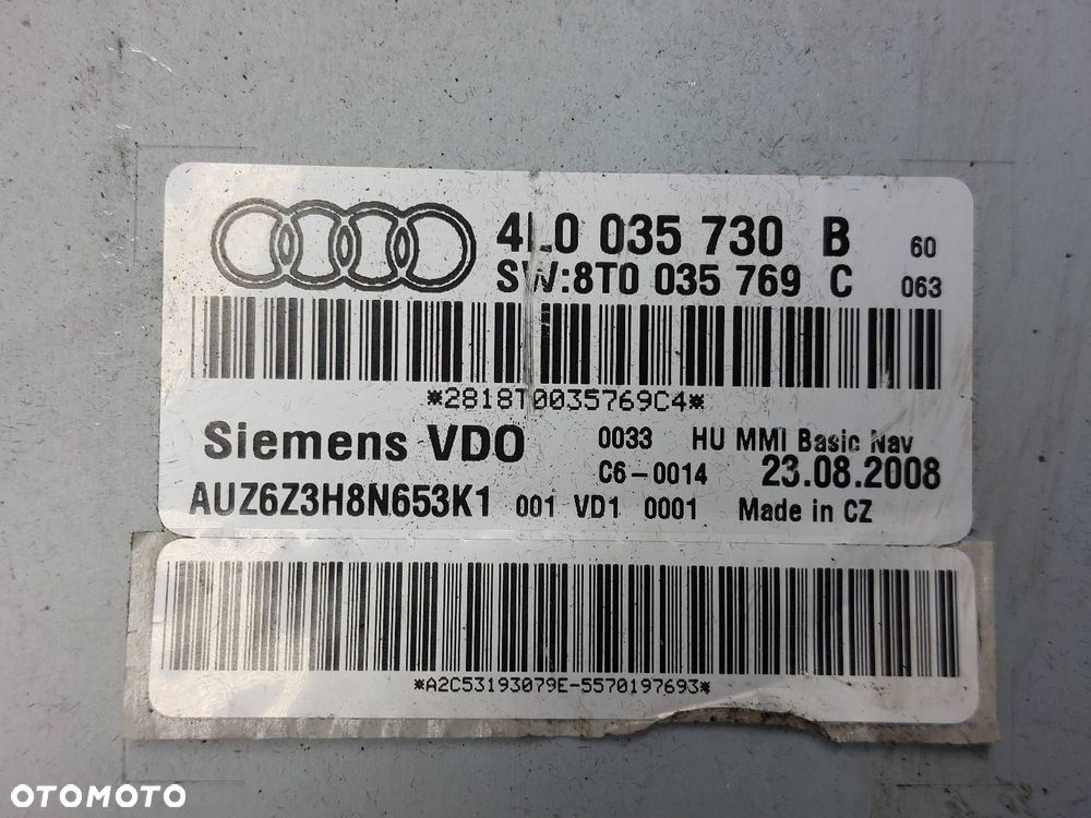 NAPĘD CZYTNIK NAWIGACJI AUDI A4 B8 4L0035730B - 2