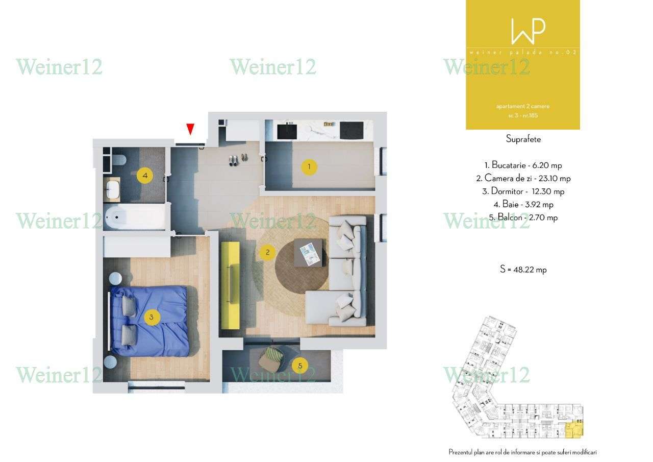 Apartament 2 Camere Decomandat Etapa 2 Weiner2 Militari VestGroup — fotografia 1