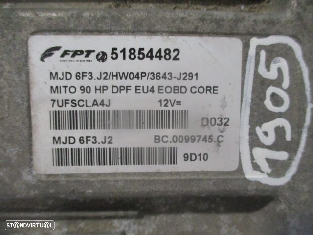 Centralina 51854482 50517150  A2C53357406  00505167040 50518096  55703083  1803094735  ALFA ROMEO MITO FASE 1 2019 1.3JTD 90CV 3P PRETO MAGENTI MARELLI - 12