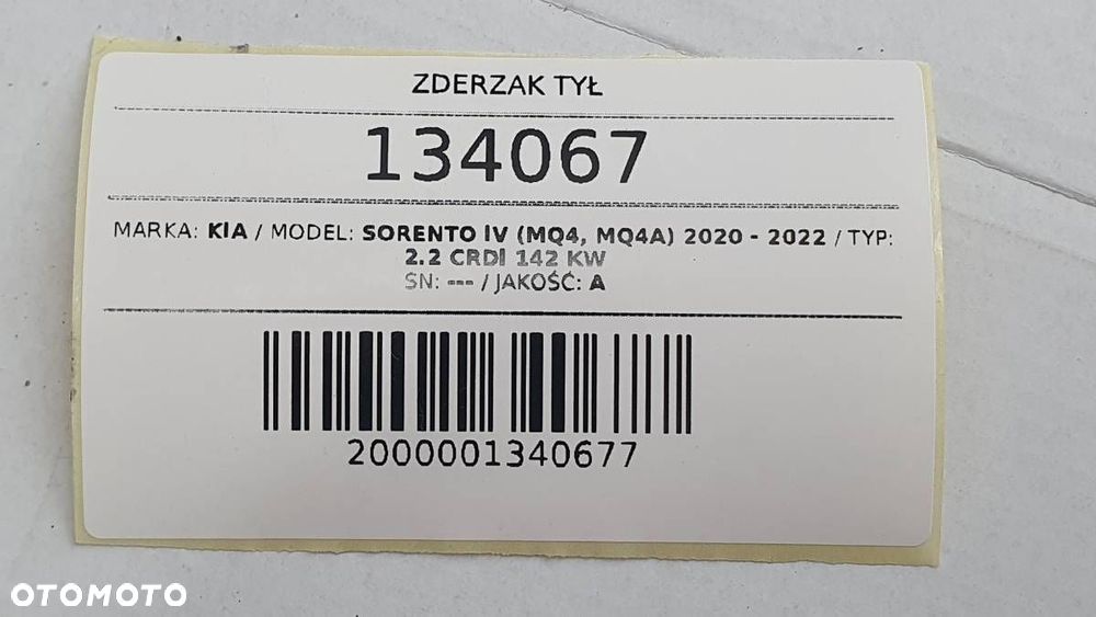 ZDERZAK TYŁ TYLNY KOMPLETNY PDC KIA SORENTO IV SWP - 17