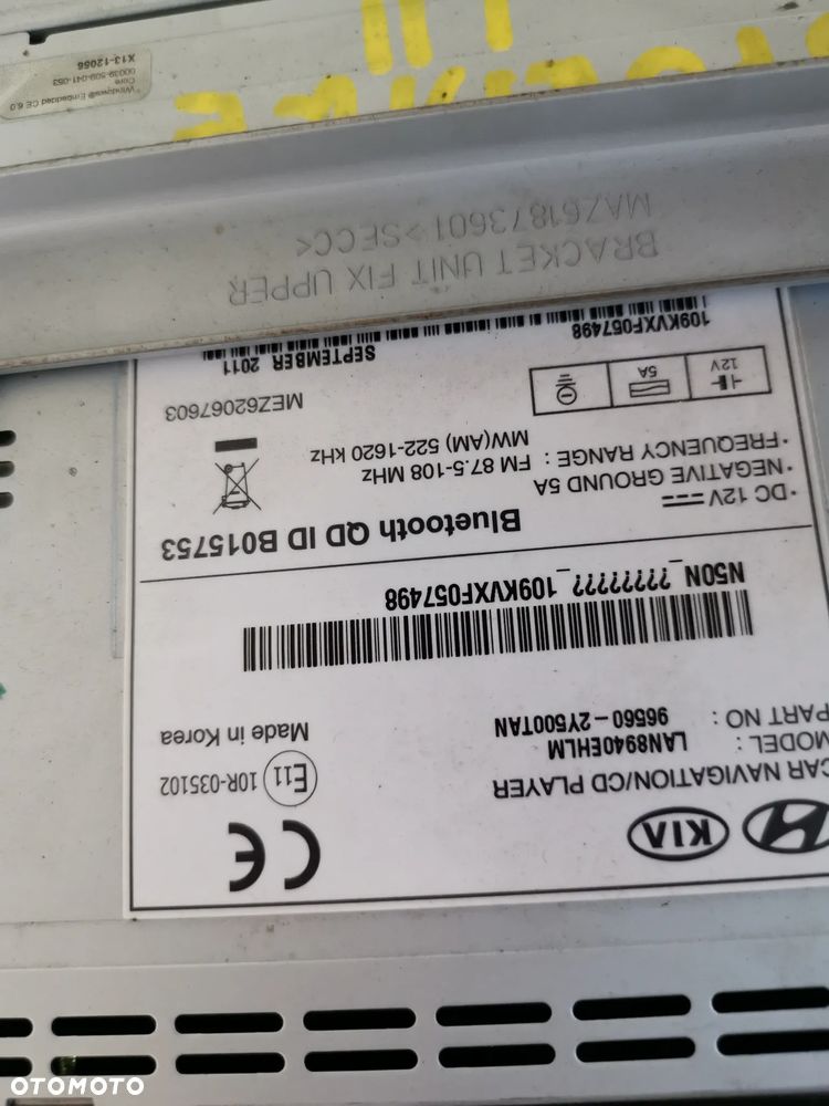 Hyundai IX35 Radio CD Z Nawigacją 96560 - 2Y500TAN - 5