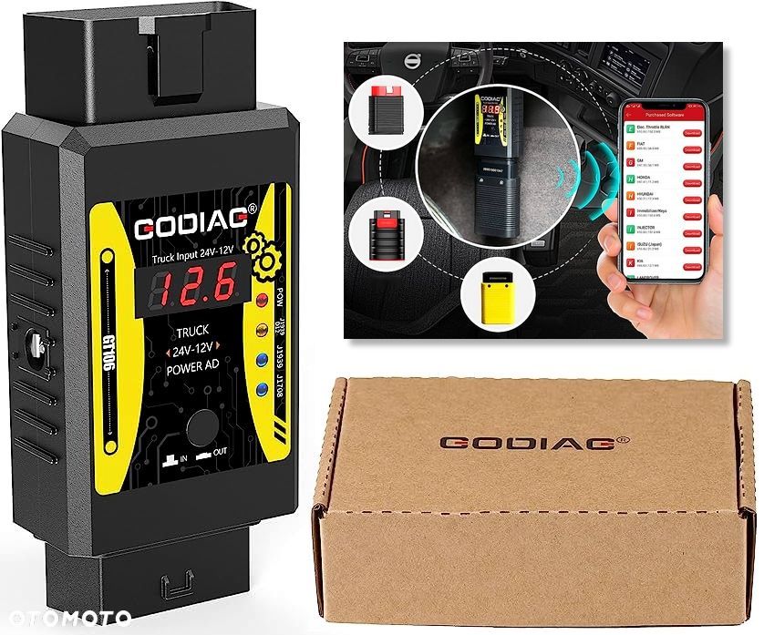 ADAPTER KONWERTER 24V do 12V GODIAG GT106 Ciężarowe, Maszyny - 1