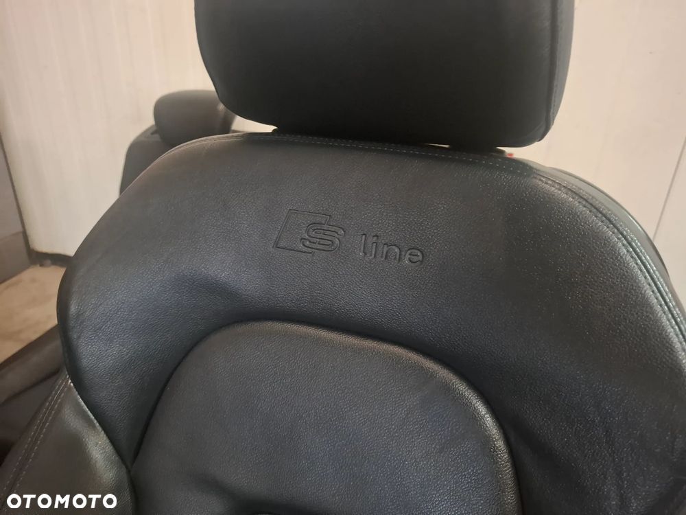Fotele komplet Audi A5 Coupe 8T grzane czarne S-line + podłokietnik - 5