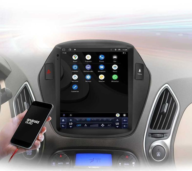 Radio nawigacja Hyundai Tucson 2 IX35 Tesla Style Android Carplay DSP - 7