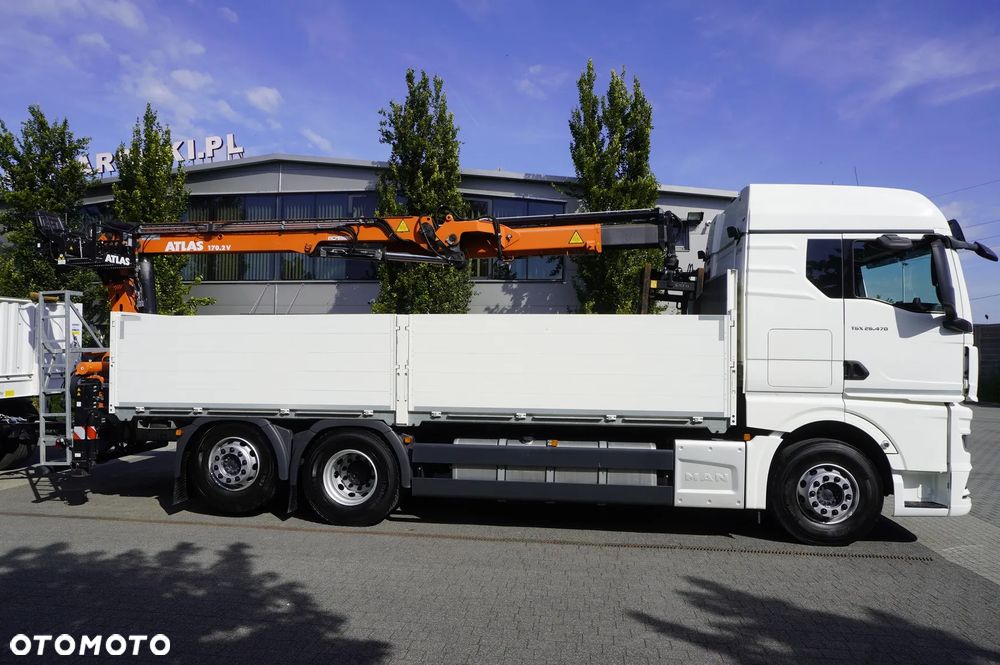 MAN TGX 26.470 6x2-4 / 30 tys. km!!! / HDS Atlas 170.2vb-a12 / oś skrętna / Przyczepa Krone 18 EPAL_260983 - 7