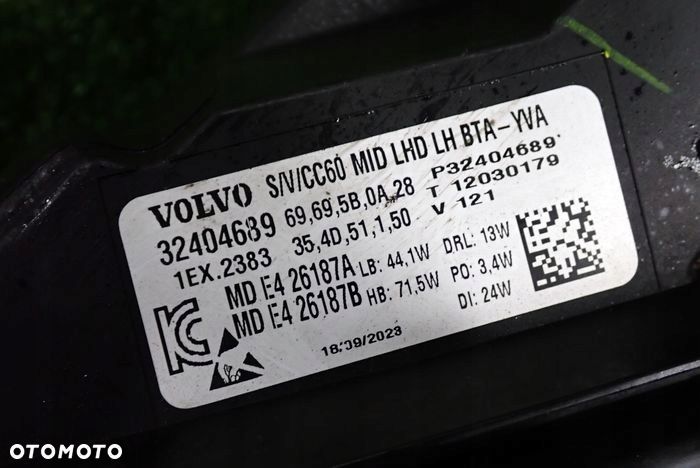 VOLVO S60 V60 III 18- reflektor lewy lampa lewa - 9