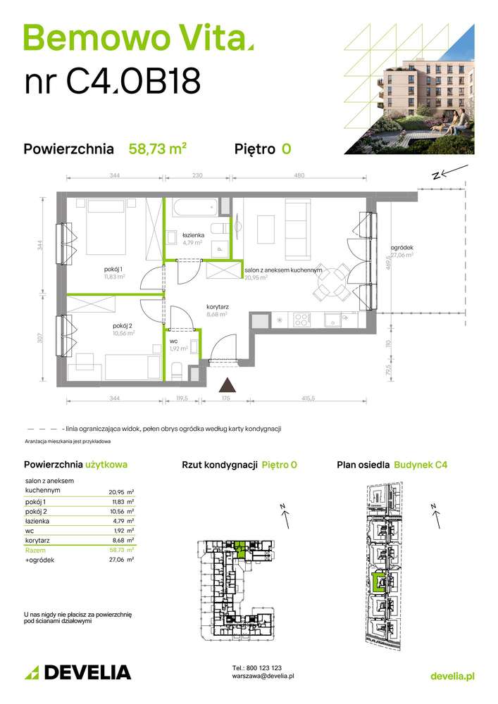3-pokojowe mieszkanie 58m2 + ogródek Bezpośrednio - Pełny obrazek: 2/17
