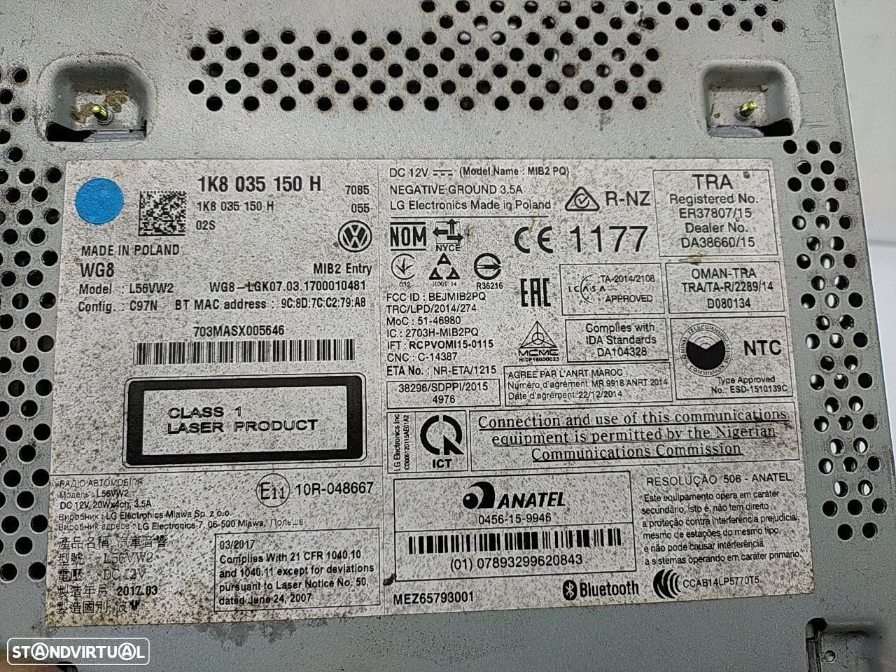 Auto Radio Cd Volkswagen Caddy Iv Caixa (Saa, Sah) - 5