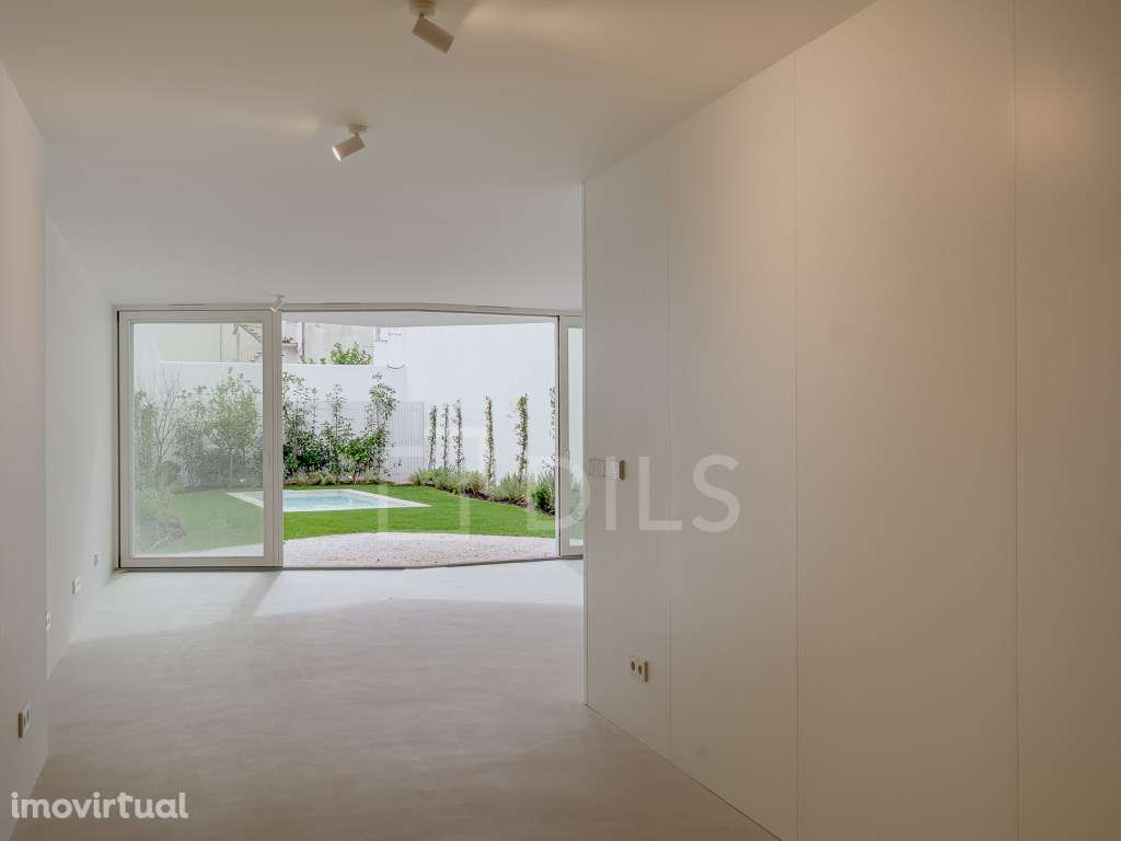 Apartamento T2 duplex com jardim, piscina e vista Rio, na Lapa - Grande imagem: 4/52