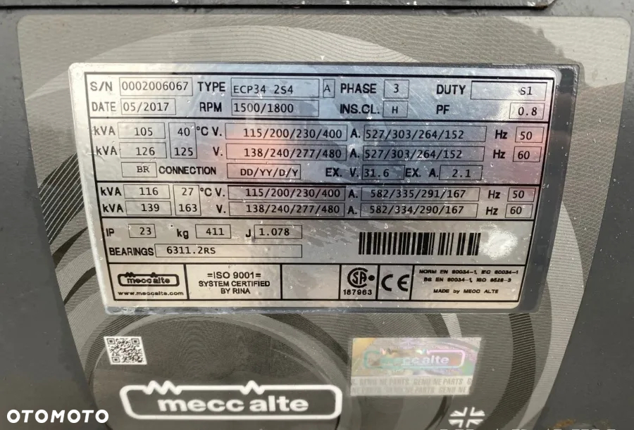 Inny Mecc Alte 126 kVA 101KW /Generator prądu  / Praktycznie nie używany / Duża MOC! - 16