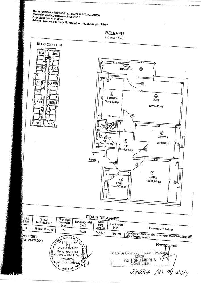 Apartament 3 camere , 2 bai & Balcon Nufarul – Cartier Prima - Oferta - Imagine principală: 2/20