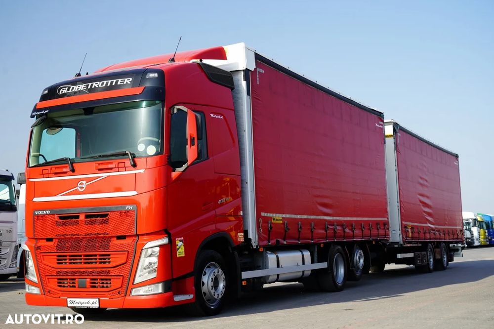 Volvo FH 460 / COMBINAȚIE TANDEM / 120 M3 / TRANSITION / I-SAVE / I-PARK COOL / DIRECȚIE CU RIDICARE AXLE / WIELTON / CORTINĂ ARMATĂ - 2