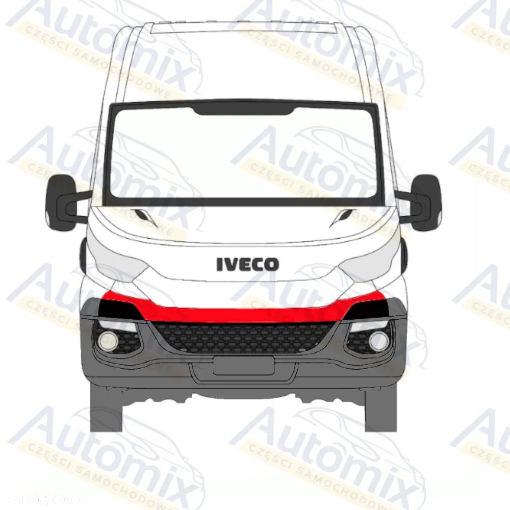 Atrapa / Listwa atrapy nad zderzak Iveco Daily 14 - 19 biała - 6