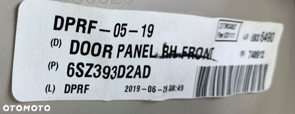 U7 CHRYSLER PACIFICA II 16- BOCZEK DRZWI PRAWY PRZÓD BRĄZ 6SZ393D2AD - 6