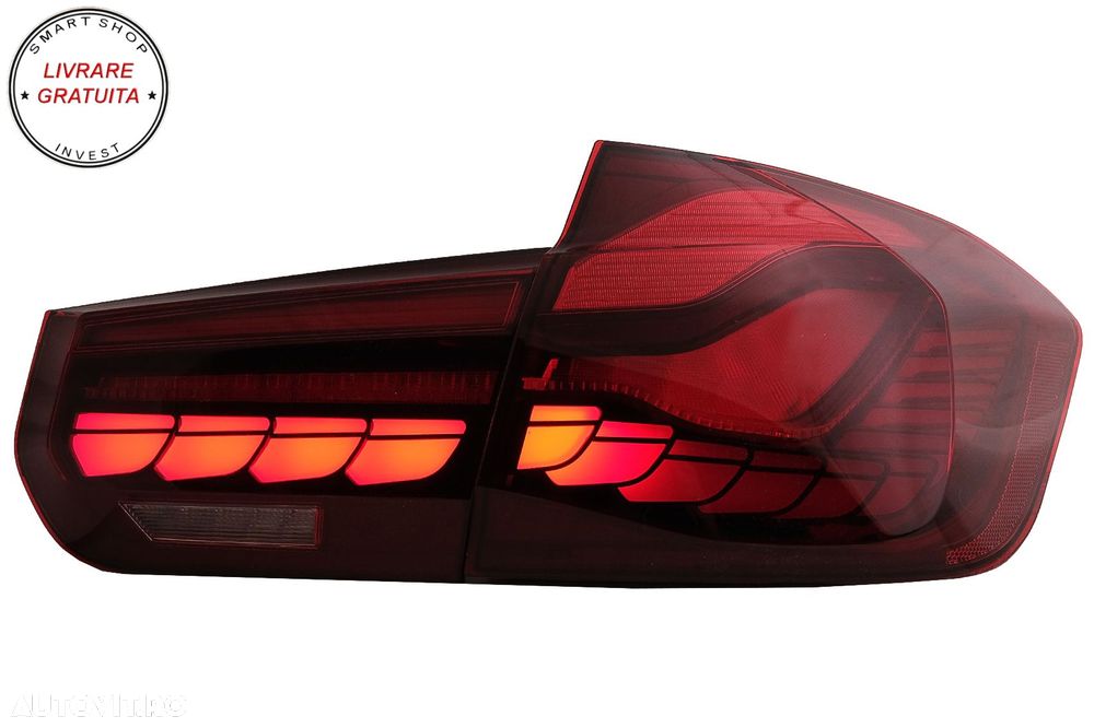 Stopuri OLED BMW Seria 3 F30 (2011-2019) F35 F80 Rosu Clar M4 Design cu Semnal Din- livrare gratuita - 4